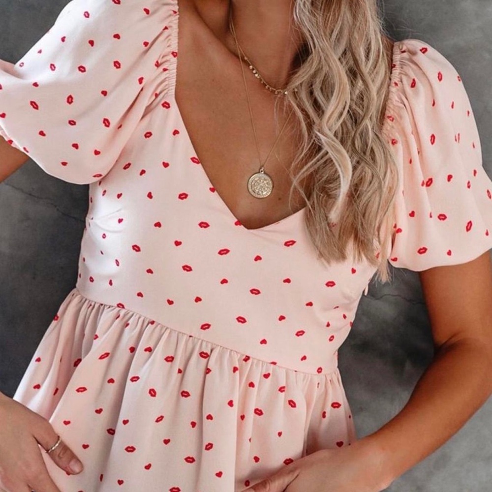Vici Pink and Red Patterned Blouse - Picture 2 of 10